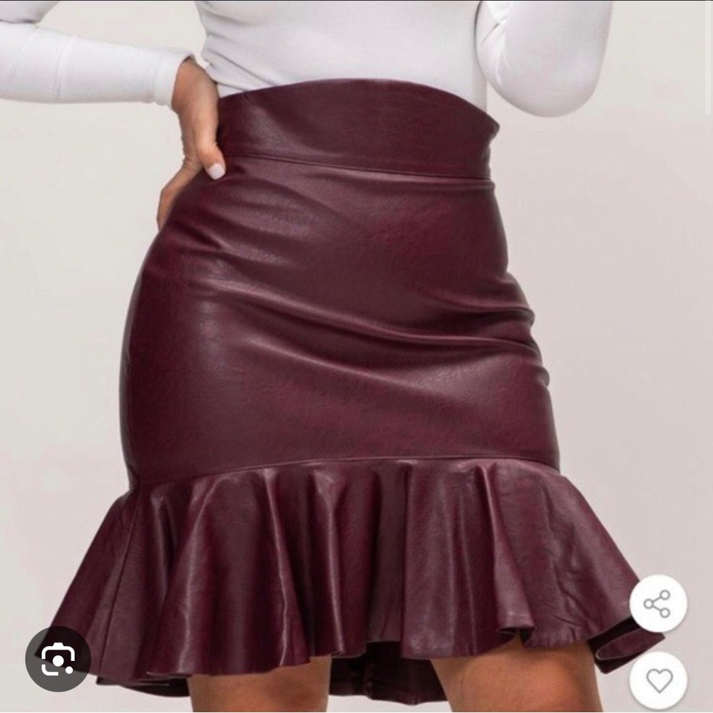 Chic Asymmetrical Burgundy Skirt